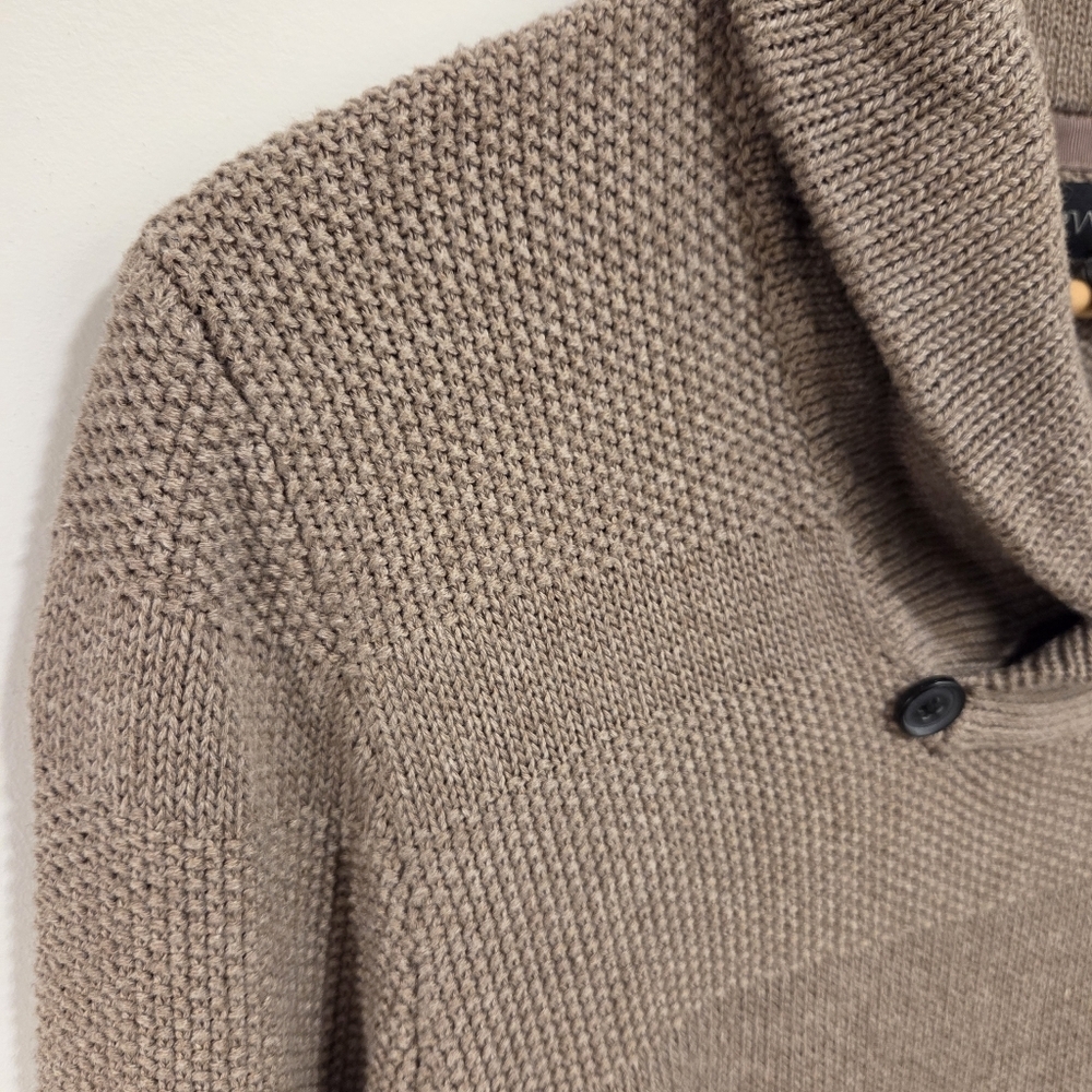 RW&CO Men’s Taupe Knit Sweater XS 100% Cotton Slim Fit - Picture 4 of 8